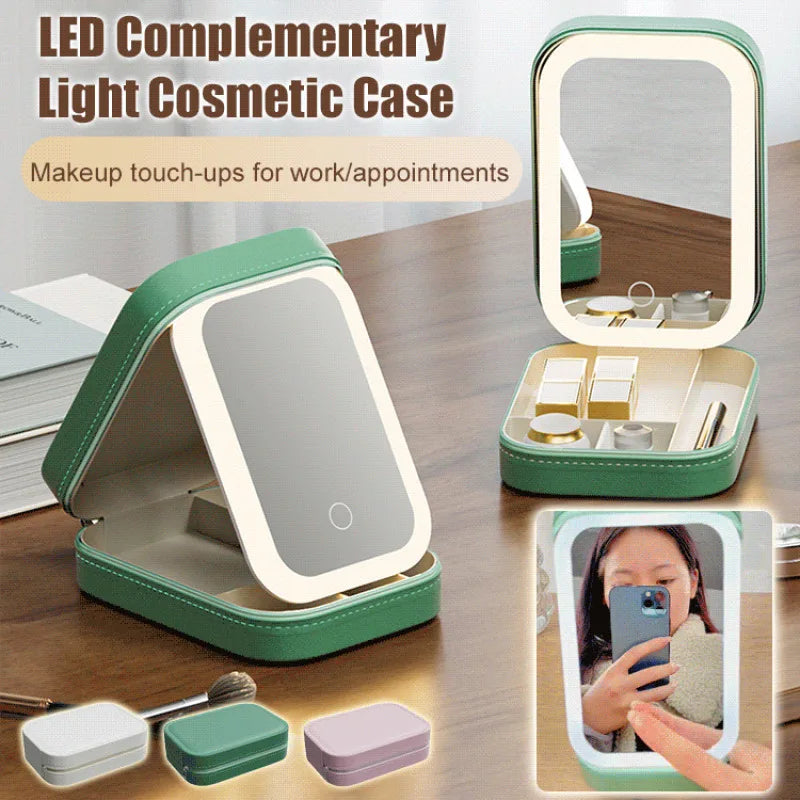 Makeup Storage Box With LED Mirror